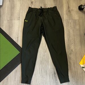 Under Armour green Jogger Pants with Neon Yellow Logo